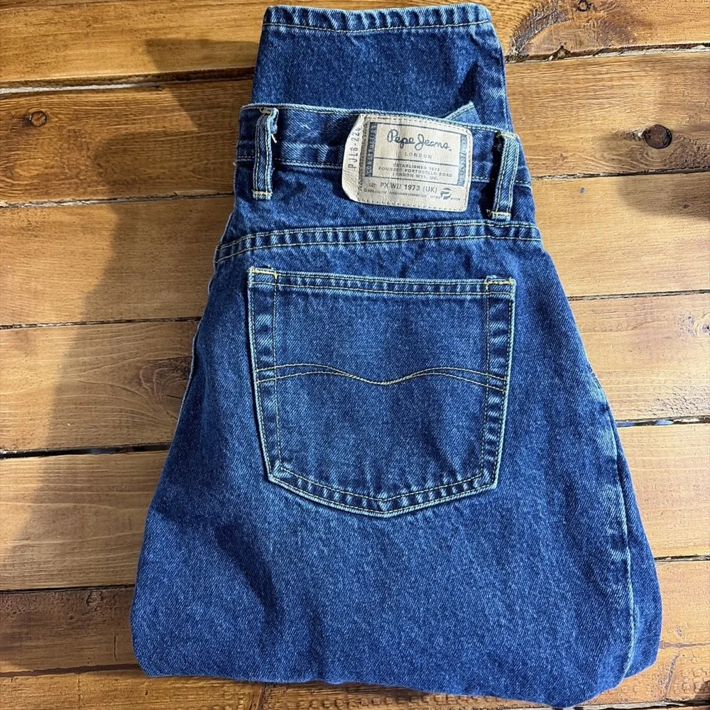 Pepe Jeans Original Pepe Betty Jeans Womens 31 Blue‎ High Rise Tapered Dark Wash